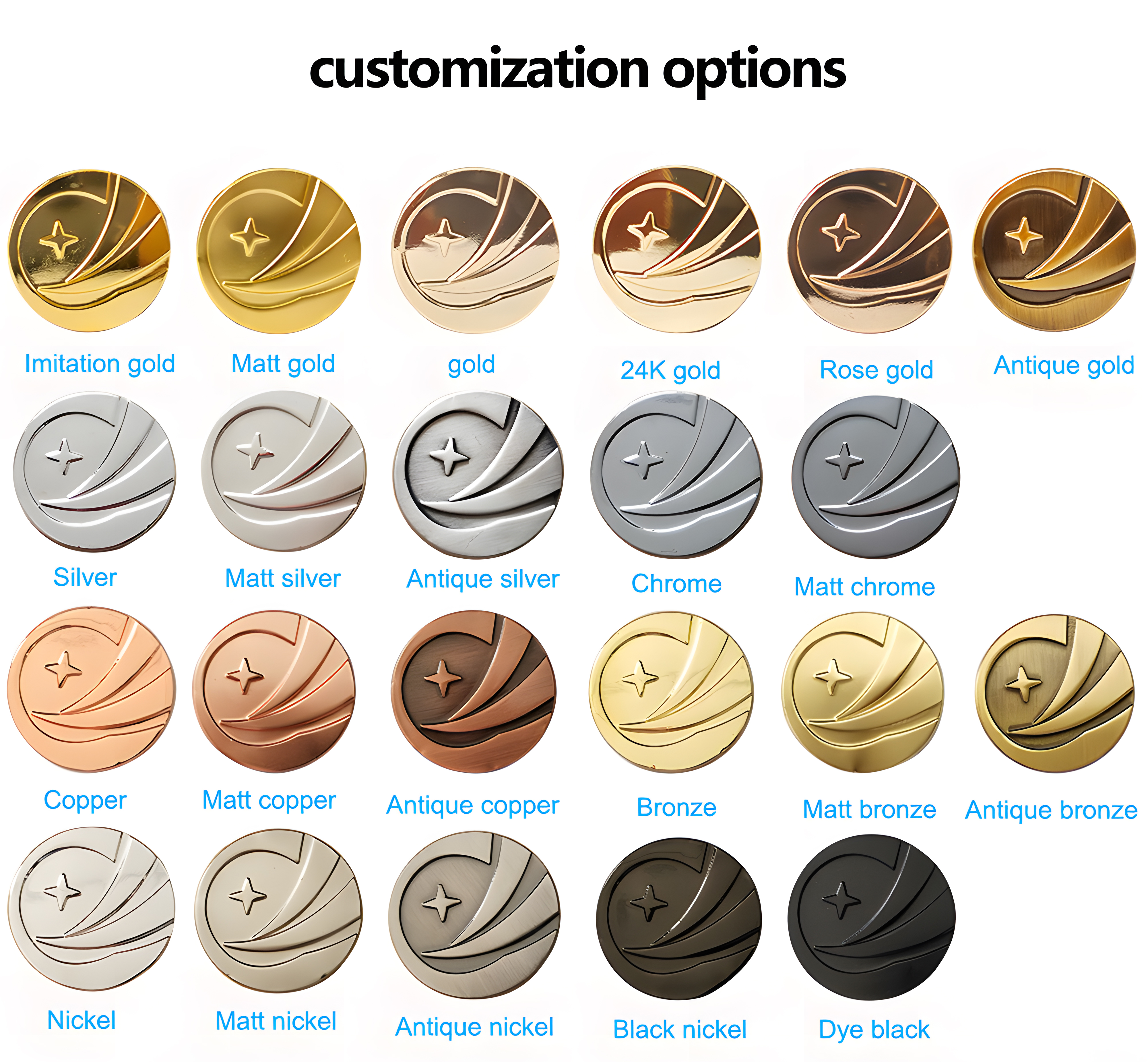 custom blank medal electroplating selection