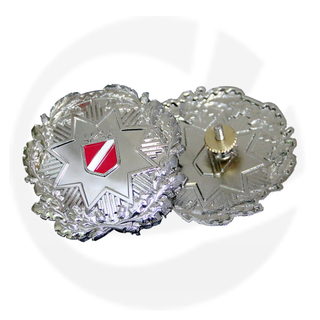 silvery Military Police car Badge