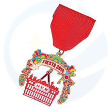 Texas personalized own design Fiesta medallion necklace medallas short ribbon carnival metal award orden Medal of Honor Texas