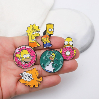 Wholesale metal anime pins carton Simpsons funny pins cute enamel anime badges
