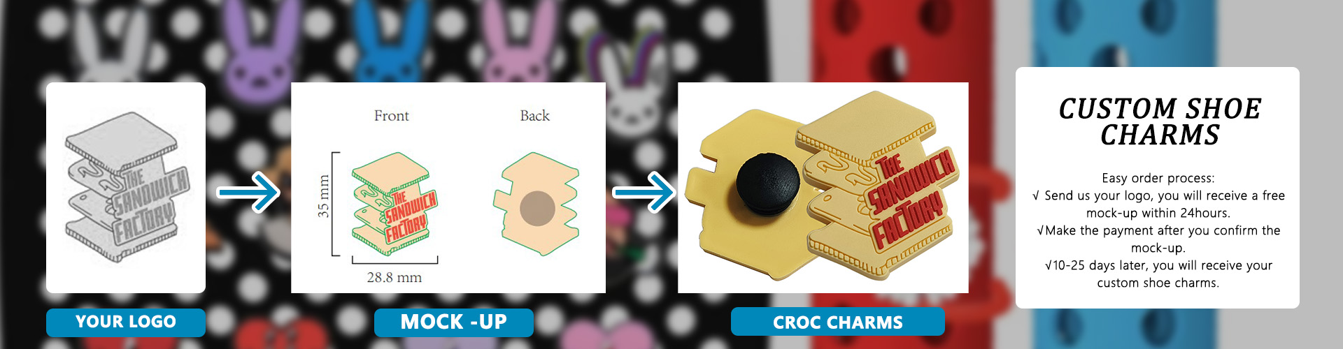 custom CROC CHARMS process