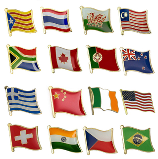 Professional Manufacturer Country National Flag High Quality Printing Metal Lapel Pins